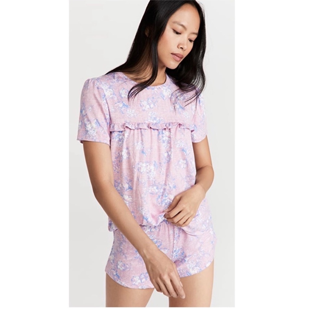 NWT You Say Babydoll Shortie Sleep Set Small Mauve Mist 2 Piece Floral Feminine